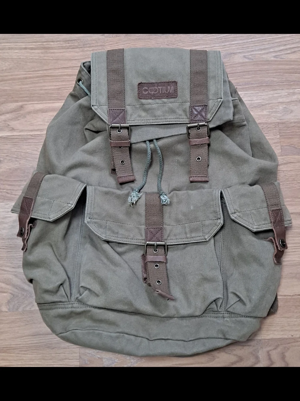 Gootium Canvas Outdoor Backpack - Khaki Brown